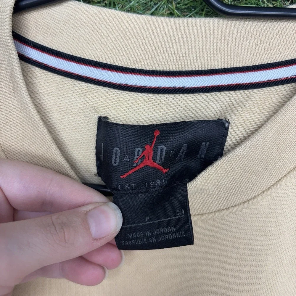 Air Jordan Flight MVP Sweatshirt Mens Small Lightweight Fleece Cream DX9647-100